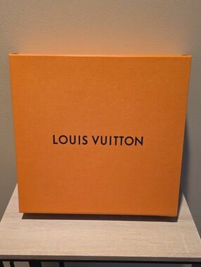 Louis Vuitton Orange Gift Box with Raised Logo (Empty)